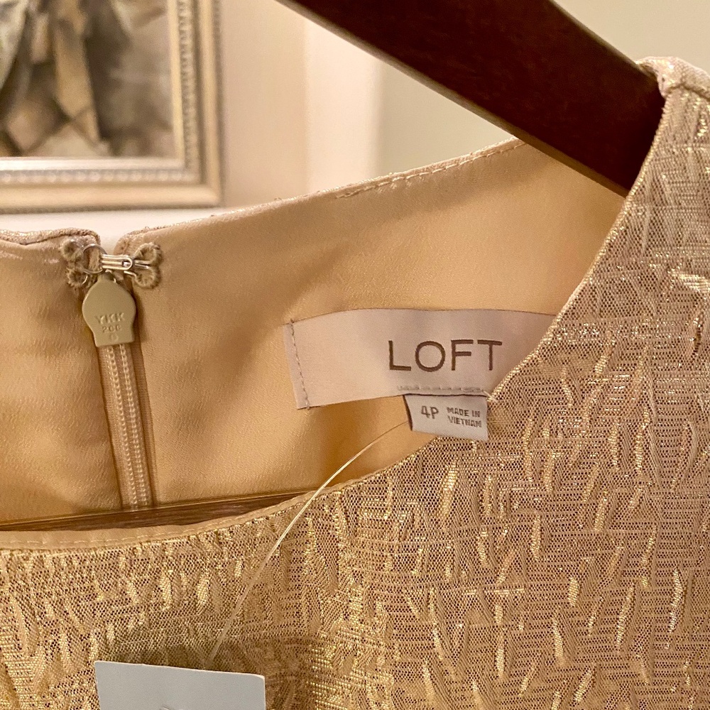 Gold Brocade LOFT Dress
